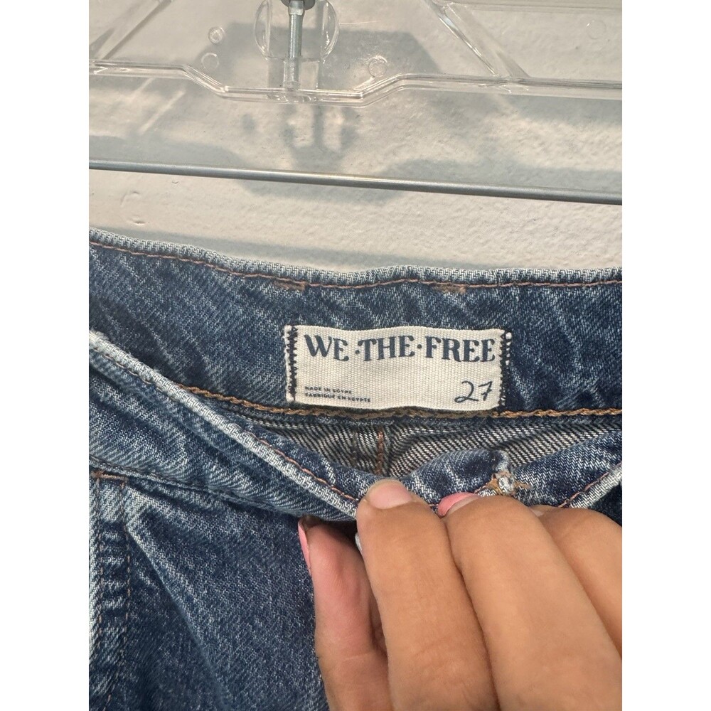 We The Free Final Countdown Cuffed Low Rise Jeans Free People Blue 27 - Picture 9 of 15